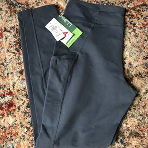 L.L. Bean Boundless Performance POCKET Gun Metal Gray Leggings Large NWT